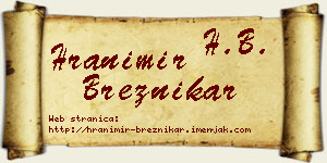 Hranimir Breznikar vizit kartica